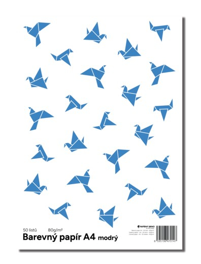 Barevný papír A4, modrá, 50 listů