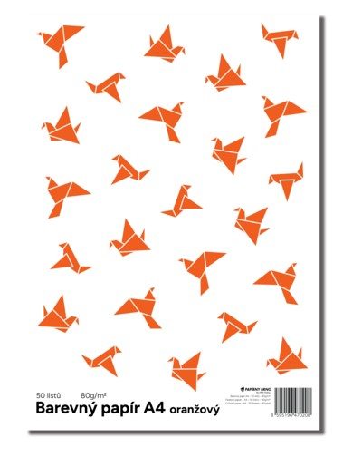 Barevný papír A4, oranžová, 50 listů