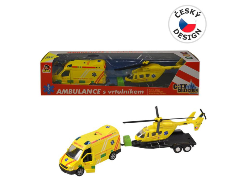 Sada ambulance a vrtulník, se zvukem
