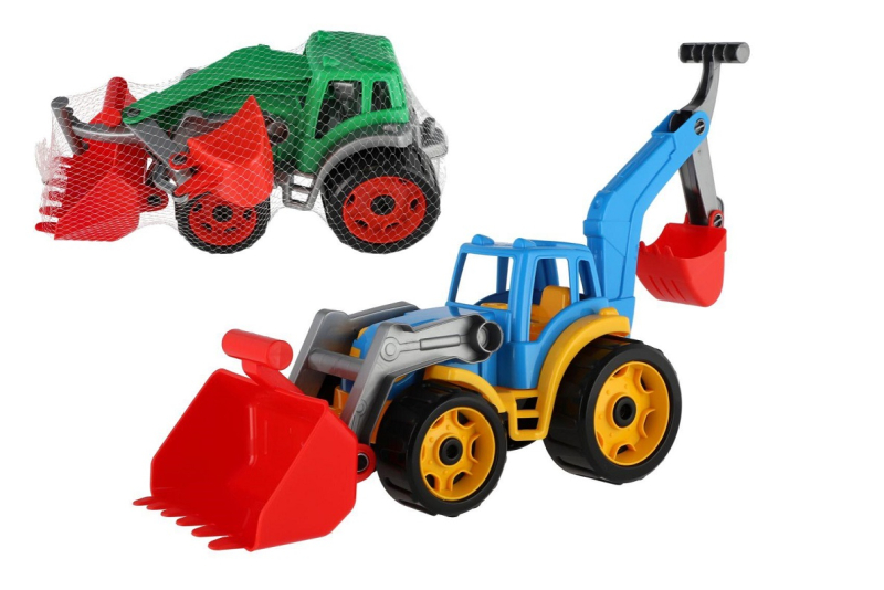 Traktor, nakladač se 2 lžícemi