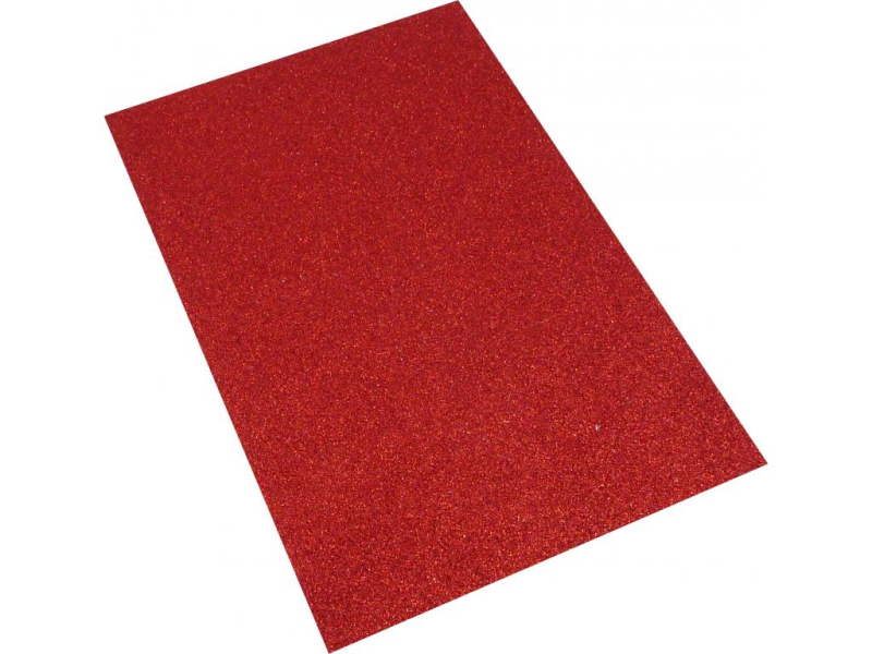 Pěnová guma A4, glitr červená
