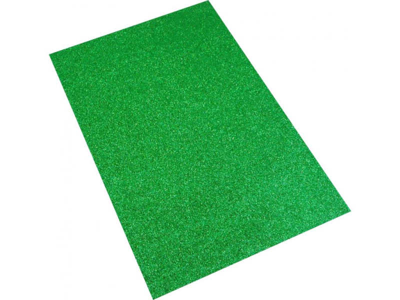 Pěnová guma A4, glitr zelená