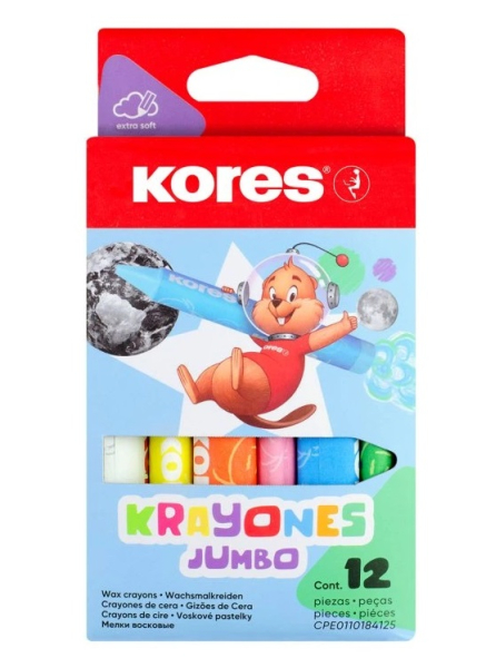 Voskovky Kores, Jumbo, 12 barev