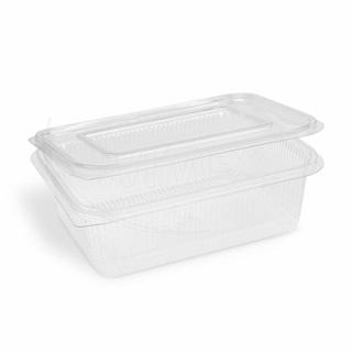 Miska s víčkem hranatá průhledná 1500 ml 50 kusů