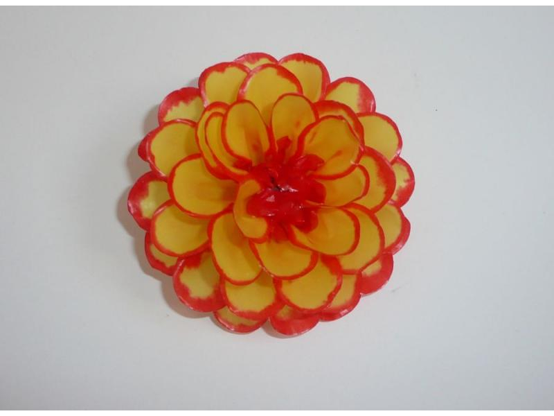 Ponponka 343 žluto-červená, červený střeed