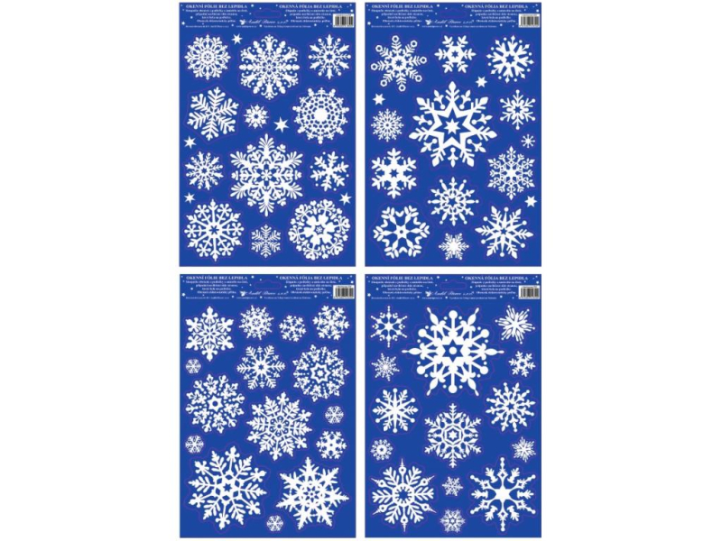 Vánoční fólie na okno, bílé vločky