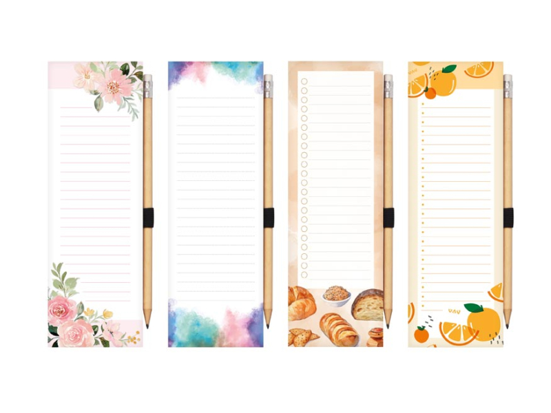 Blok magnetický, 8x24cm, 80 listů, s tužkou