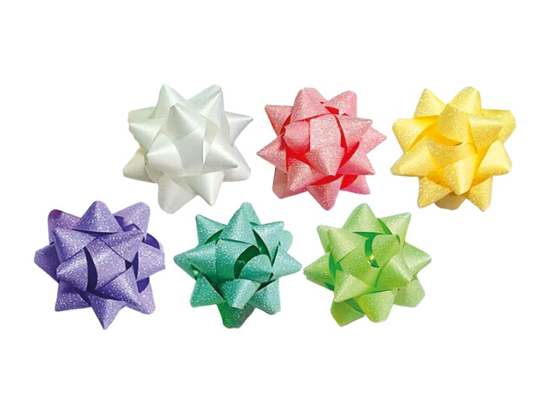 Hvězdička dárková nalepovací 10cm glitr