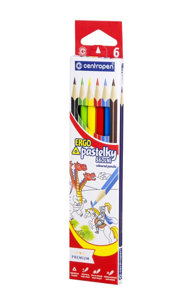 Pastelky Centropen, trojhranné, 6 kusů