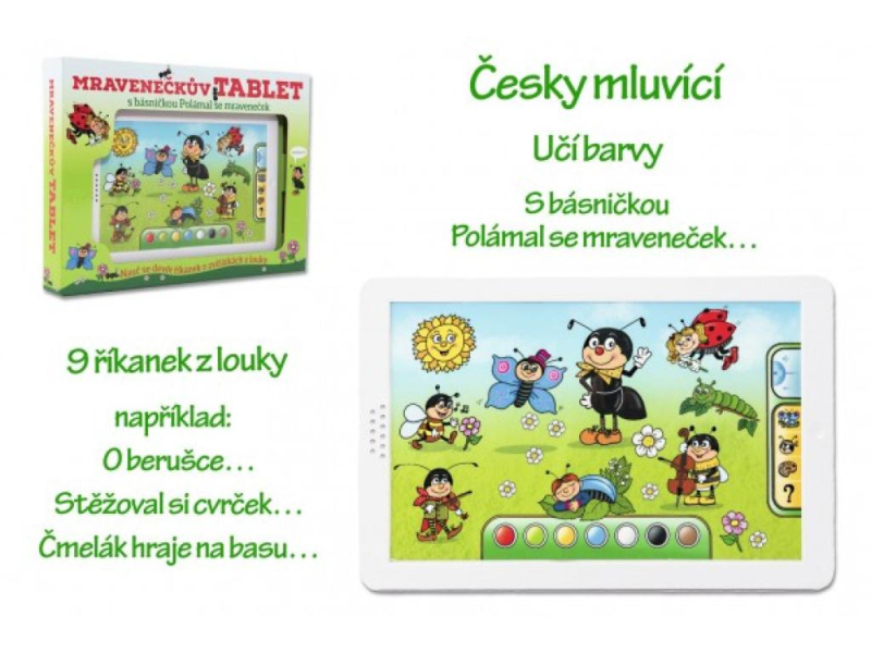 Mravenečkův tablet, na baterie