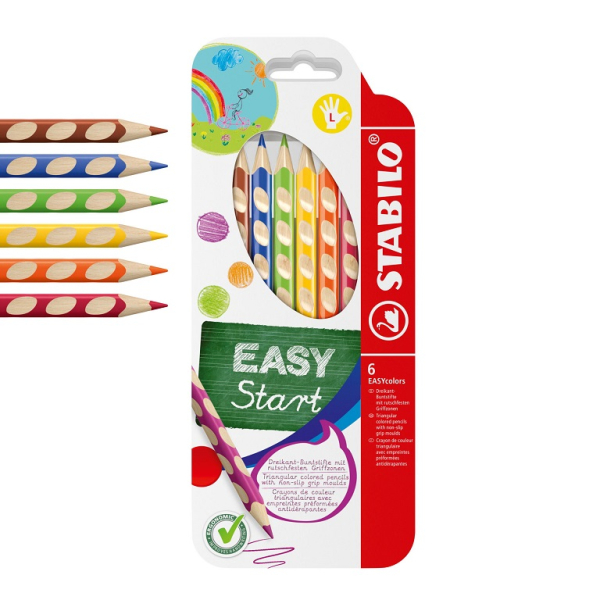 Pastelky Stabilo, Easy, 6 barev, pro leváky