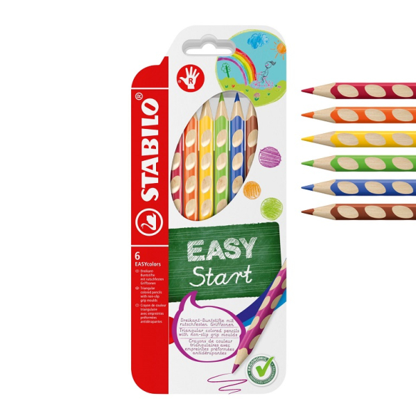 Pastelky Stabilo, Easy, 6 barev, pro praváky