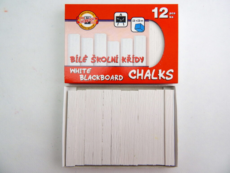 Křída školní, bílá, 12 kusů