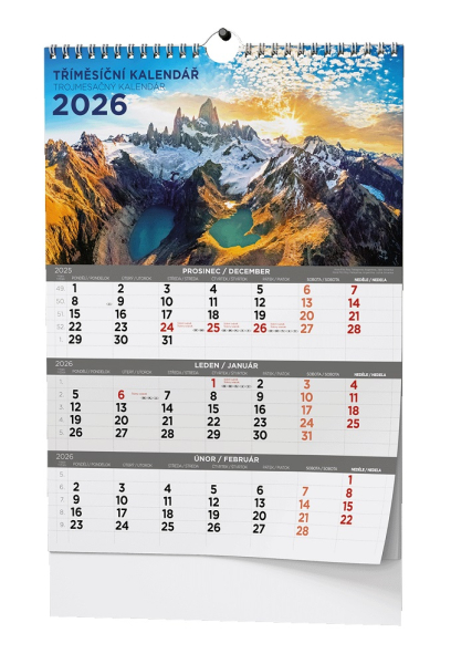 Kalendář nástěnný tříměsíční, obrázkový, Baloušek