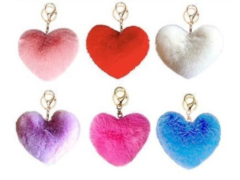 Přívěsek, klíčenka, plyšové srdce