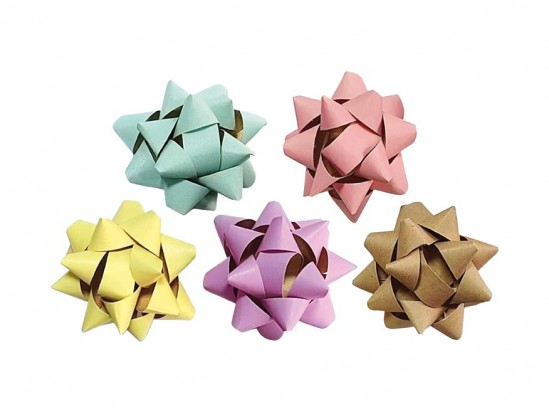 Hvězdička nalepovací dárková 3cm kraft pastelová