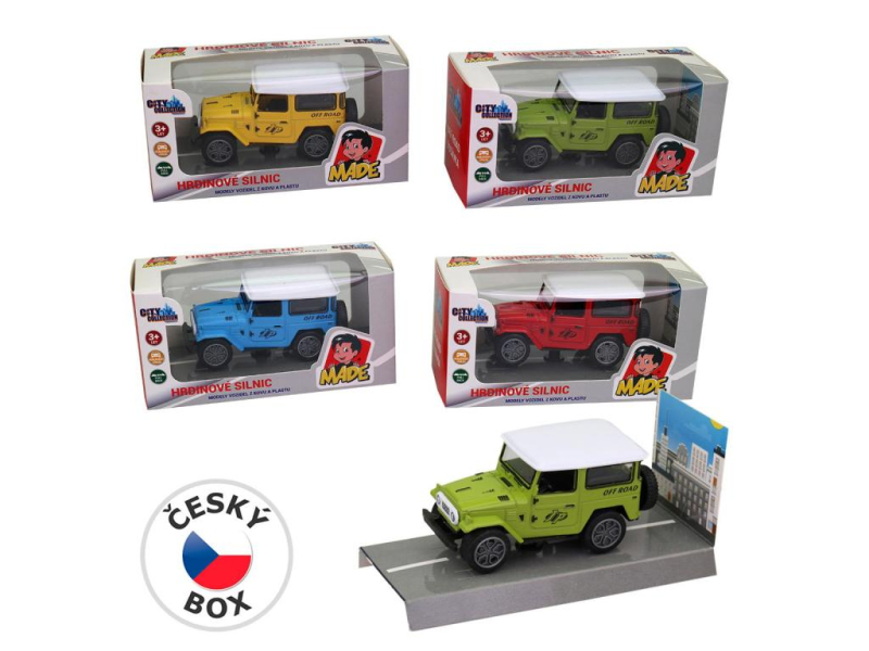 Auto Jeep, kovové, zpětný chod