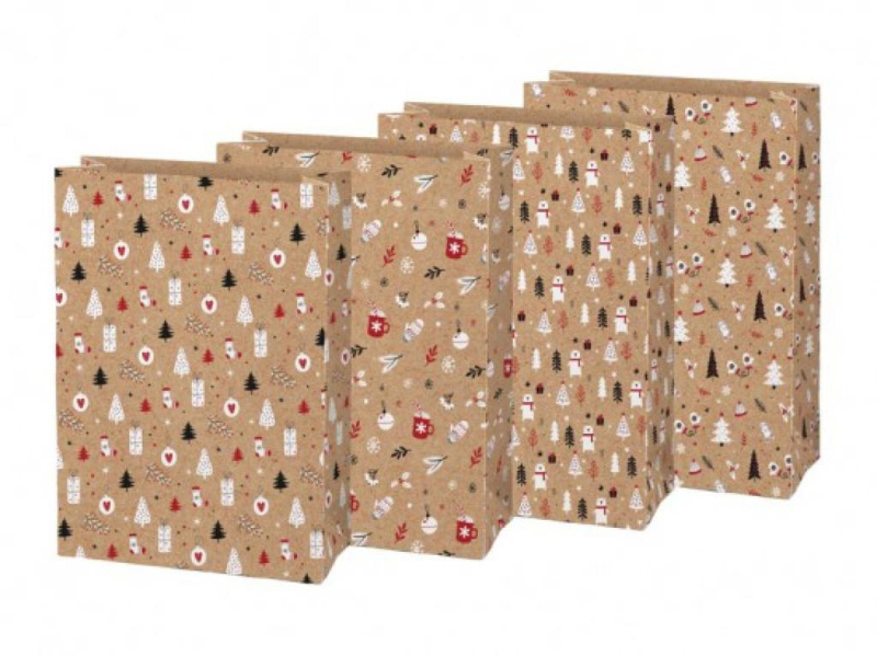 Sáček dárkový papírový kraft 2 Vánoce