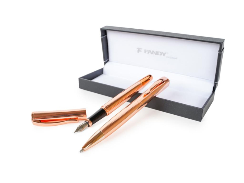 Psací souprava Delta růžově zlatá