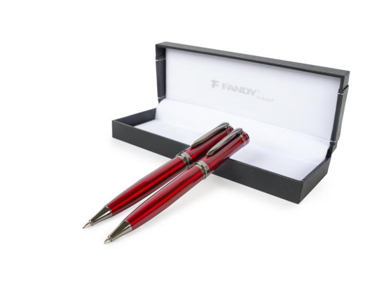 Psací souprava, 2ks kuličková tužka a mikrotužka Rhino červená