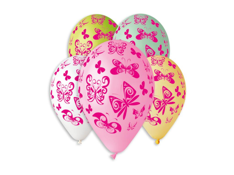 Balónky nafukovací, motýl, 5 kusů