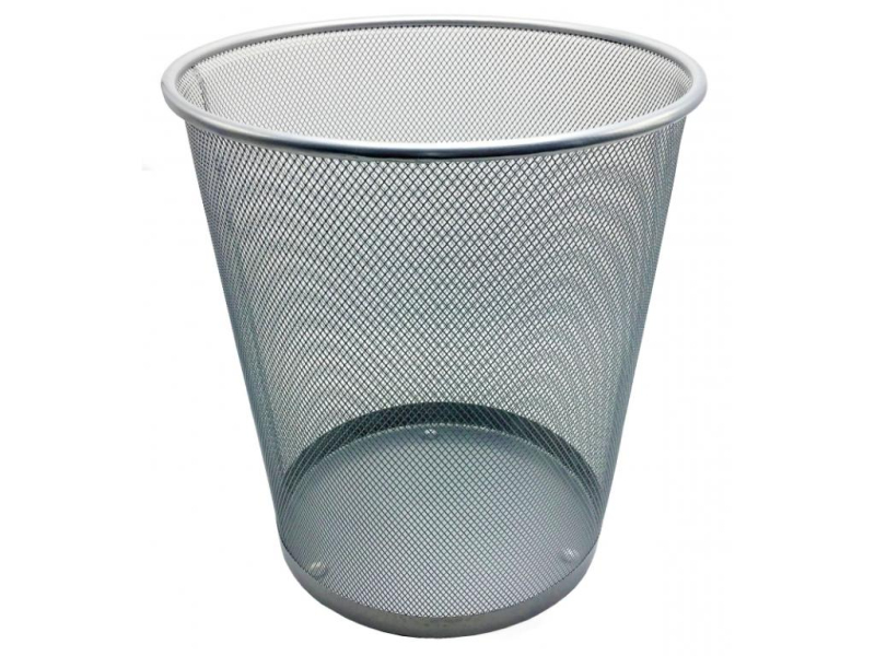 Koš drátěný odpadkový, velký, stříbrný
