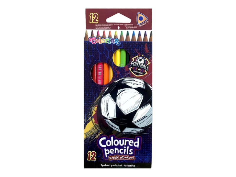 Pastelky colorino 12kusu, fotbal