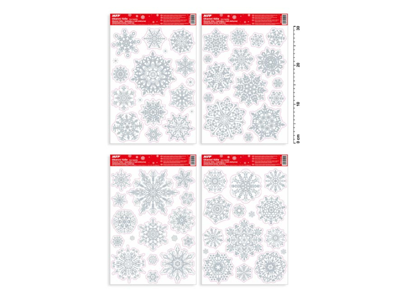 Fólie na okno, vločky, vánoční