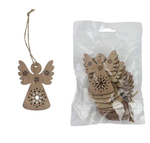 Anděl přírodní, 10 kusů, k zavěšení
