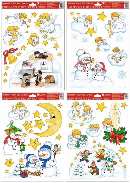 Fólie na okno, čerti, sněhuláci