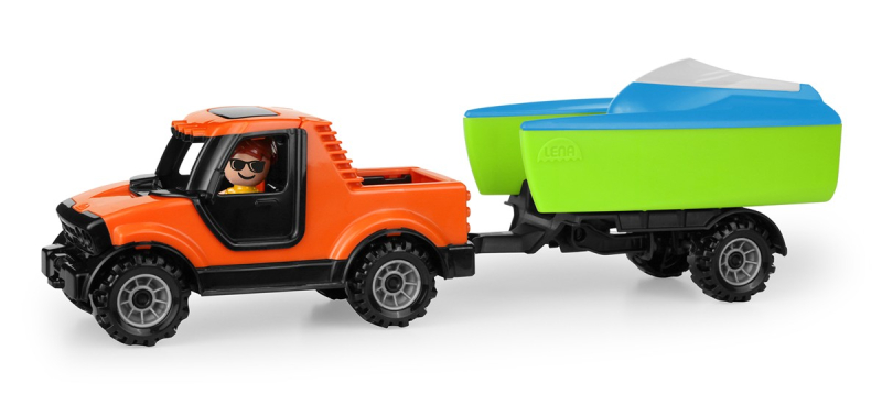 Auto, Truckies, Pickup s vozíkem a loďkou