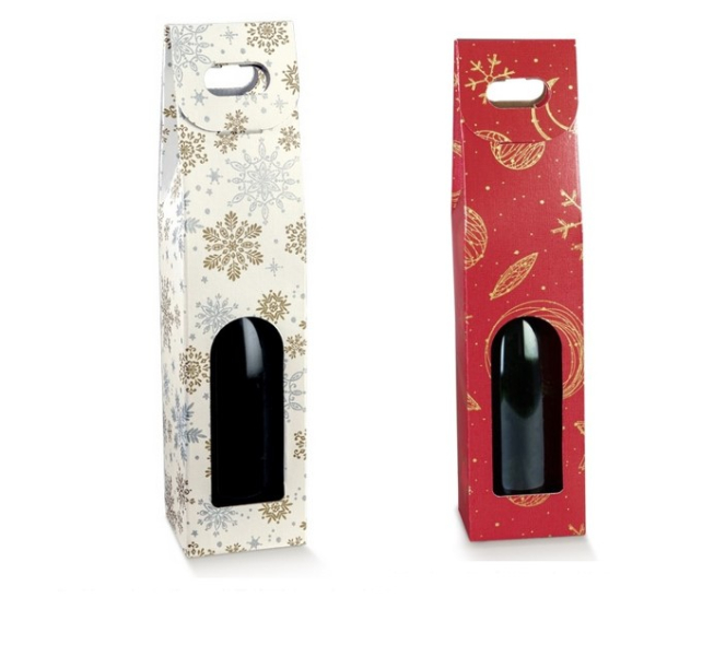 Krabice na láhev vánoční