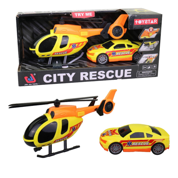 Vrtulník s autem, ambulance, sanitka