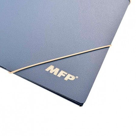 Mapa 3klopy, polypropylen s gumou, modrá barva, vzor kůže