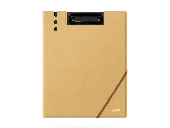 Desky A4 klip s gumičkou, béžová barva, vzor kůže