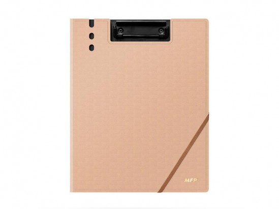 Desky A4 s klipem a gumičkou, růžová barva, vzor kůže