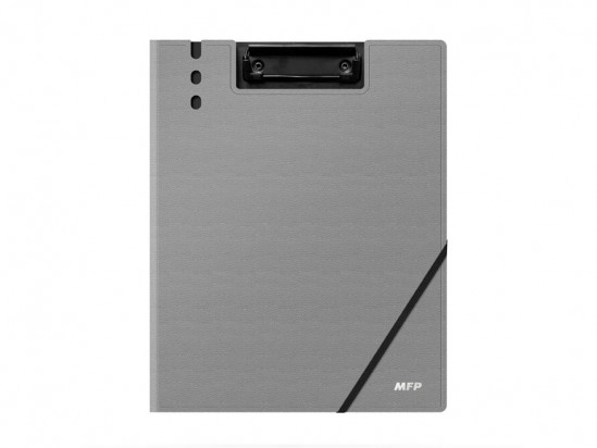 Desky A4 s klipem s gumičkouv,šedá barva, vzor kůže