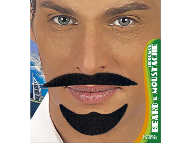 Knír a bradka černý