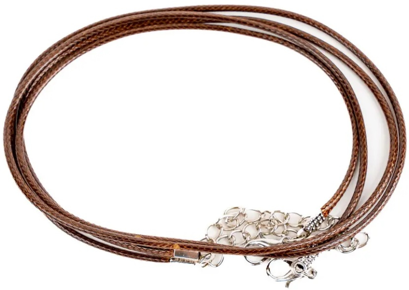 Šňůrka na výrobu náhrdelníku, se zapínáním, hnědá