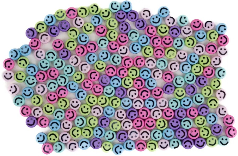 Korálky pastelové, smajlík, Smile