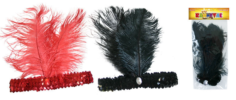 Čelenka tanečnice s peřím a flitry