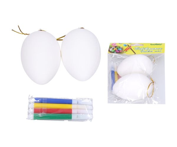 Vejce plastová, na vybarvení, 2ks + fixy