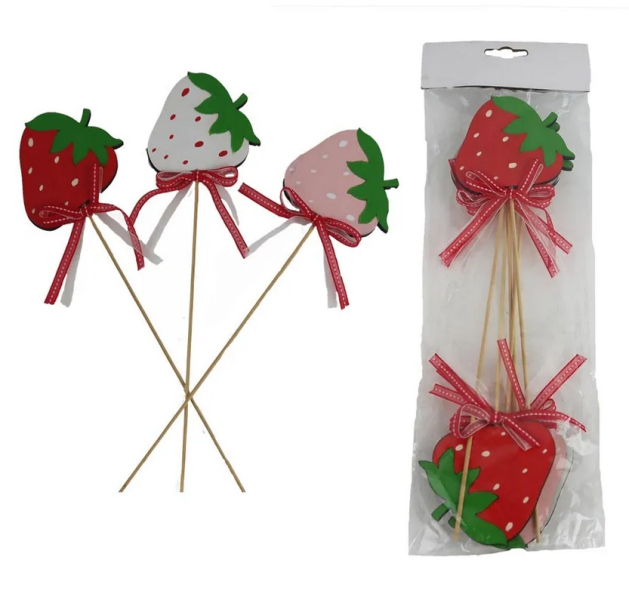 Zápich, jahoda, 6 kusů