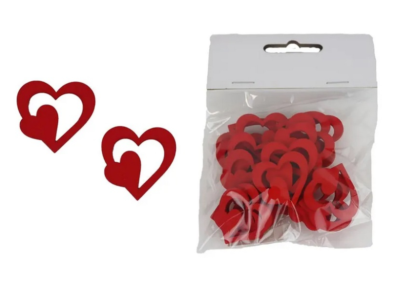 Srdíčka dekorační, 24 kusů