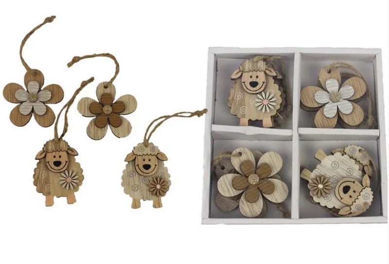 Jarní dekorace, 8 kusů, k zavěšení