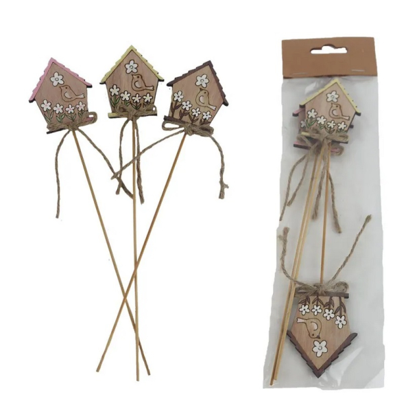 Zápich, domeček, 3 kusy