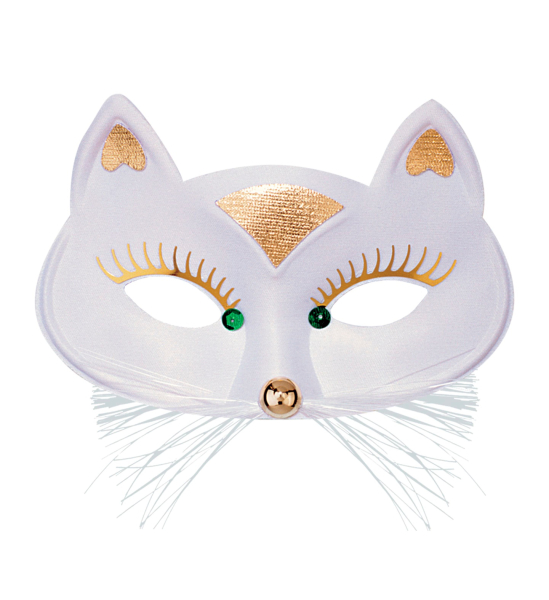 Škraboška kočka bílá