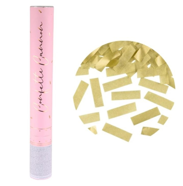 Konfety vystřelovací zlaté proužky 40 cm