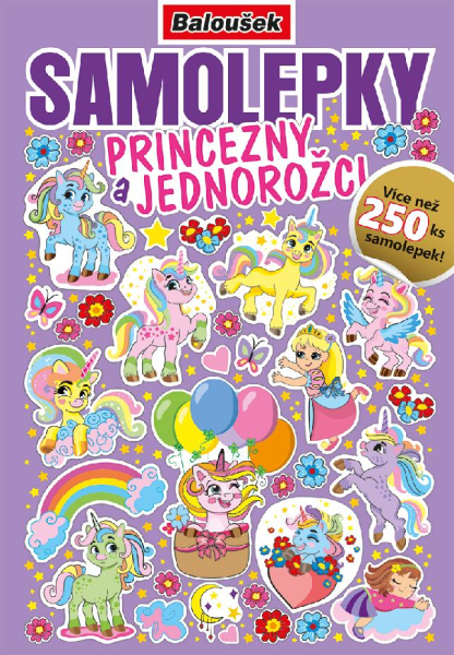Samolepkový sešit, princezny a jednorožci