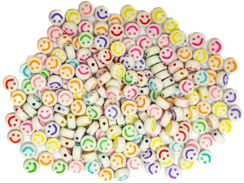 Korálky, 6mm, smile